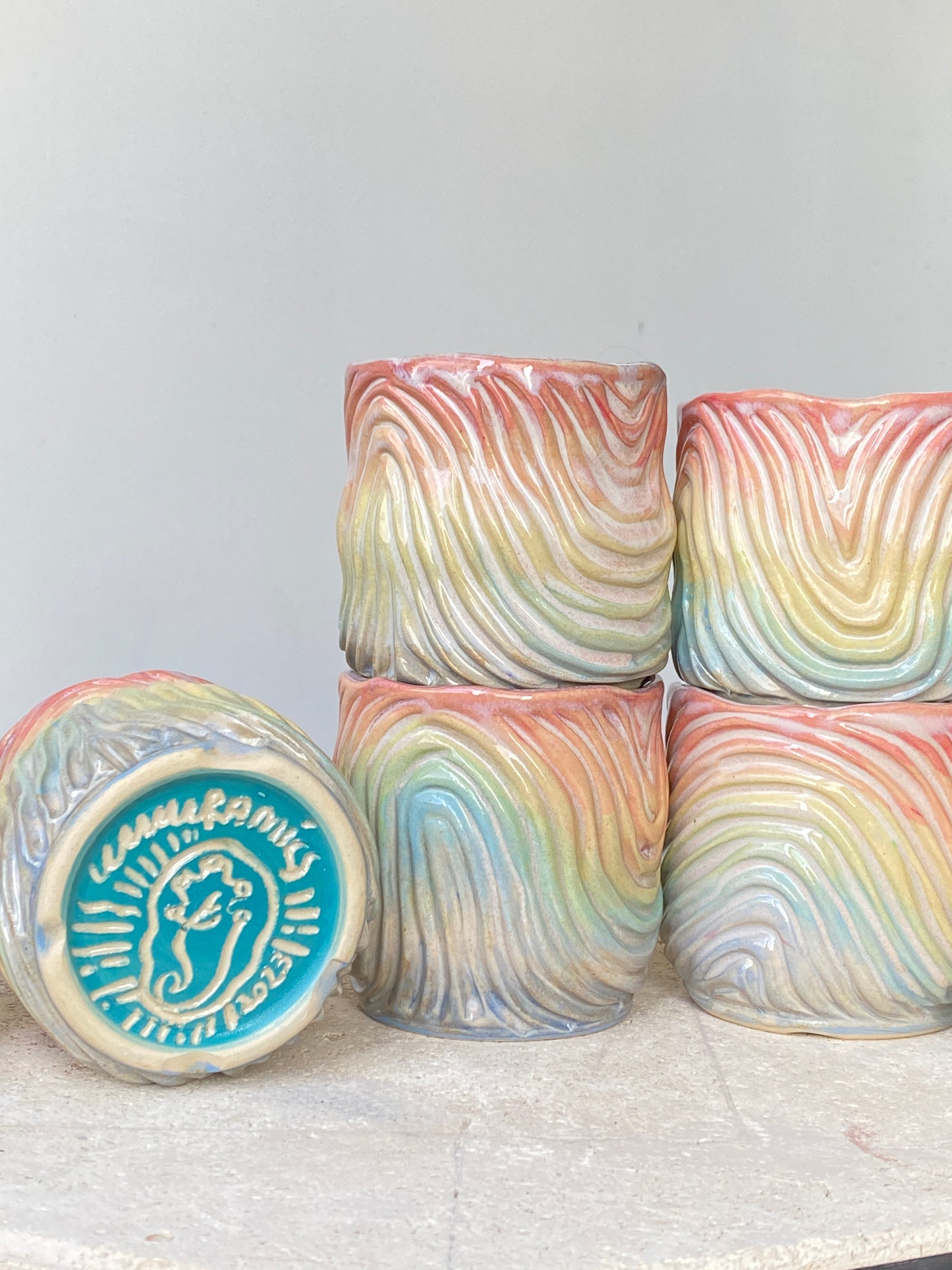 Pastel Rainbow Seabed Sipcup in MEDIUM
