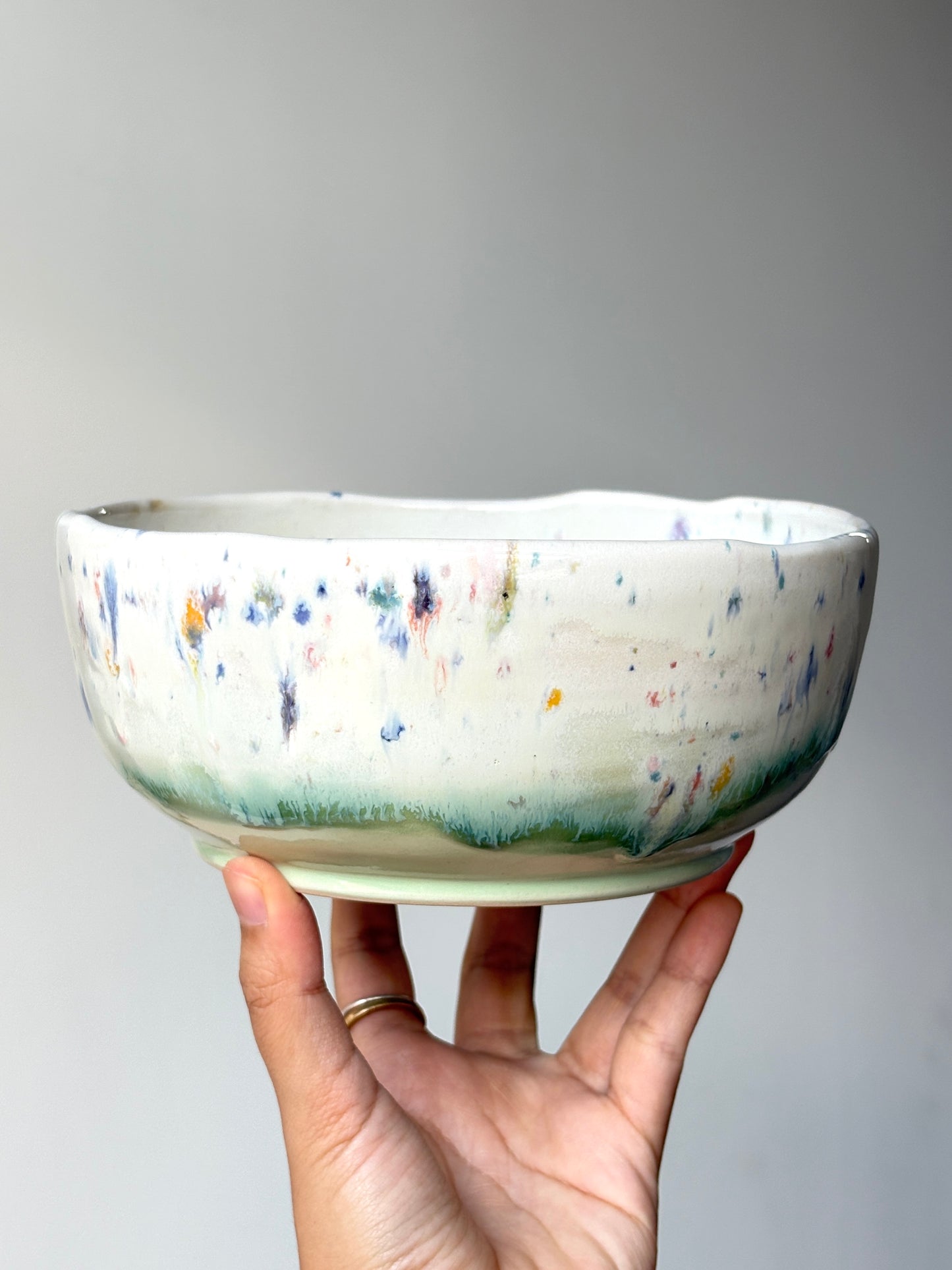 Normie Dinner Bowl in Confetti Green