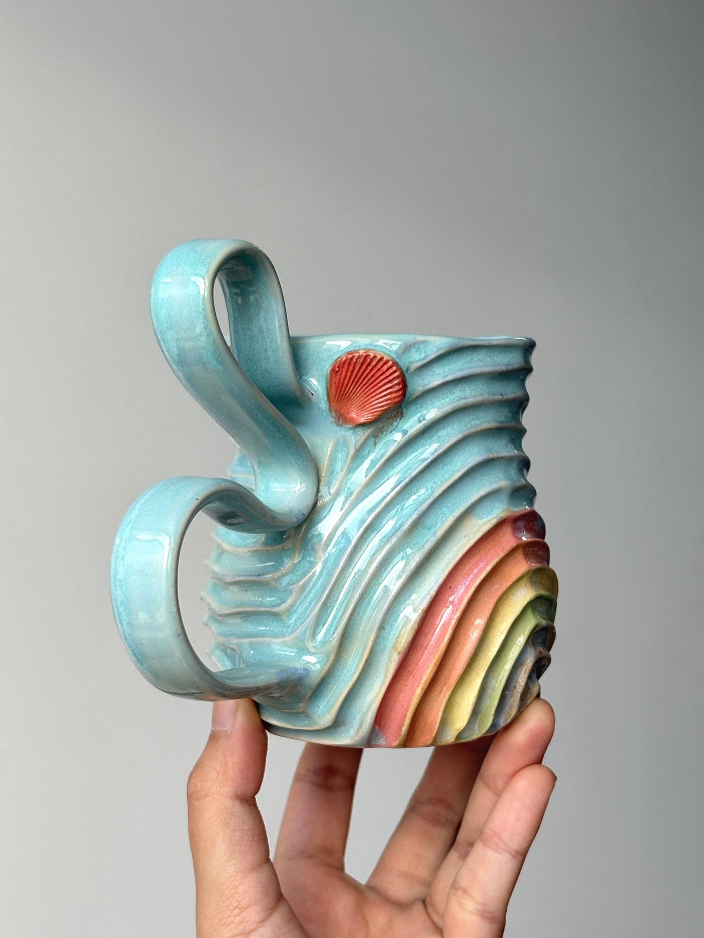 Crystal Blue Rainbow Seabed Mug