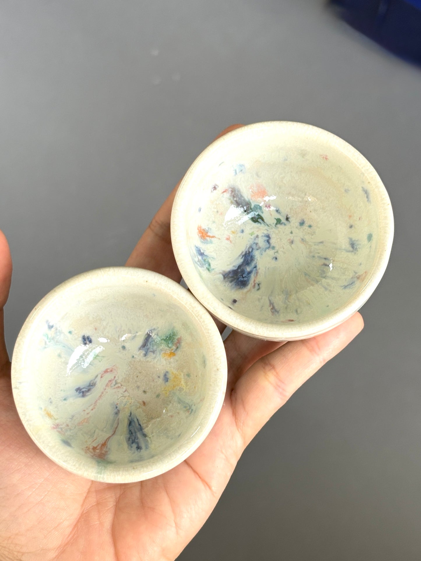 Confetti blue Sake/Tea cups