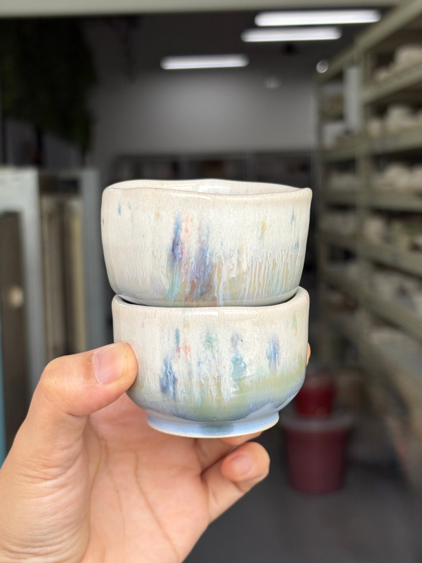 Confetti blue Sake/Tea cups