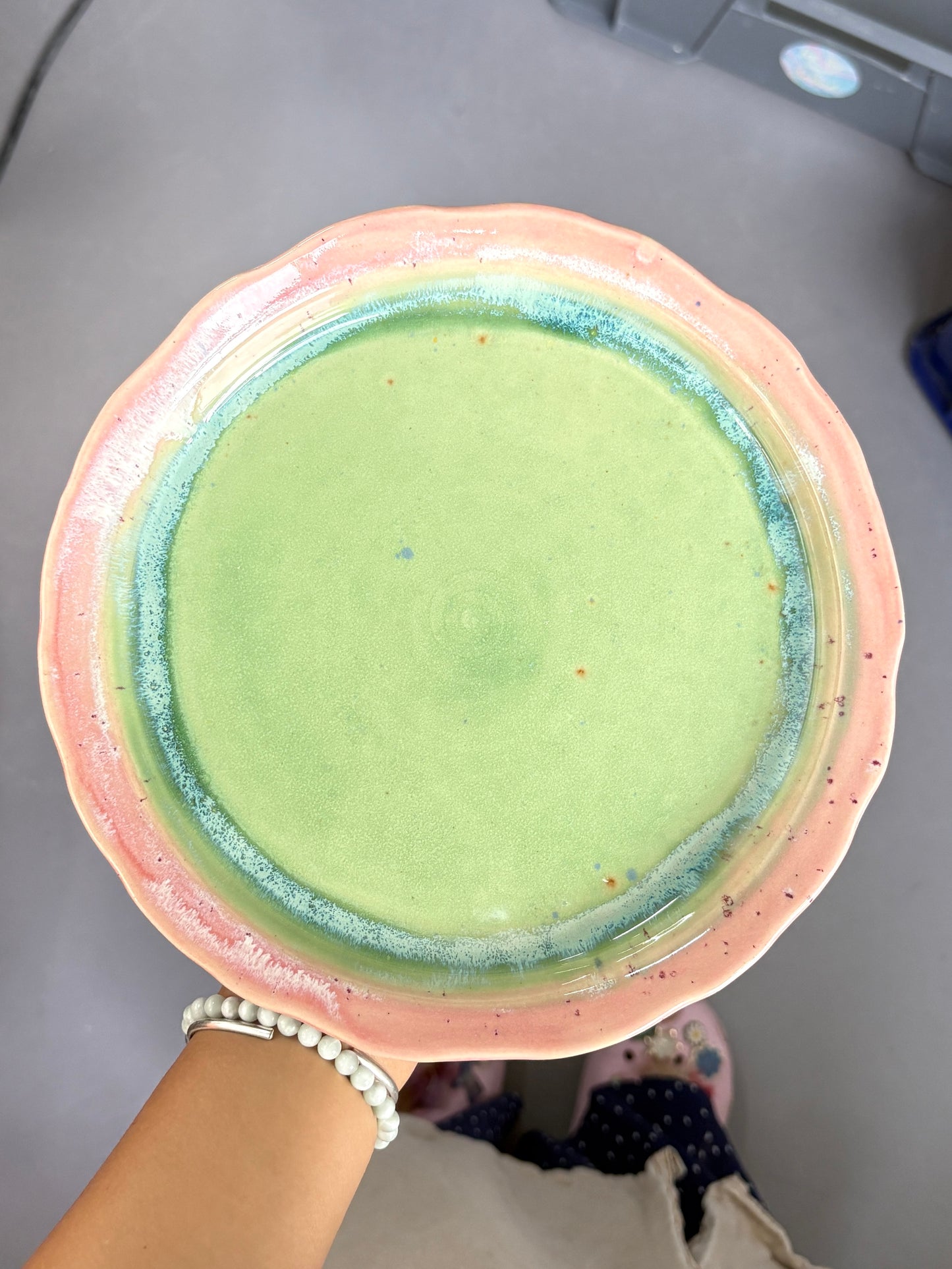 Normie Dinner Plate in Green + Pink