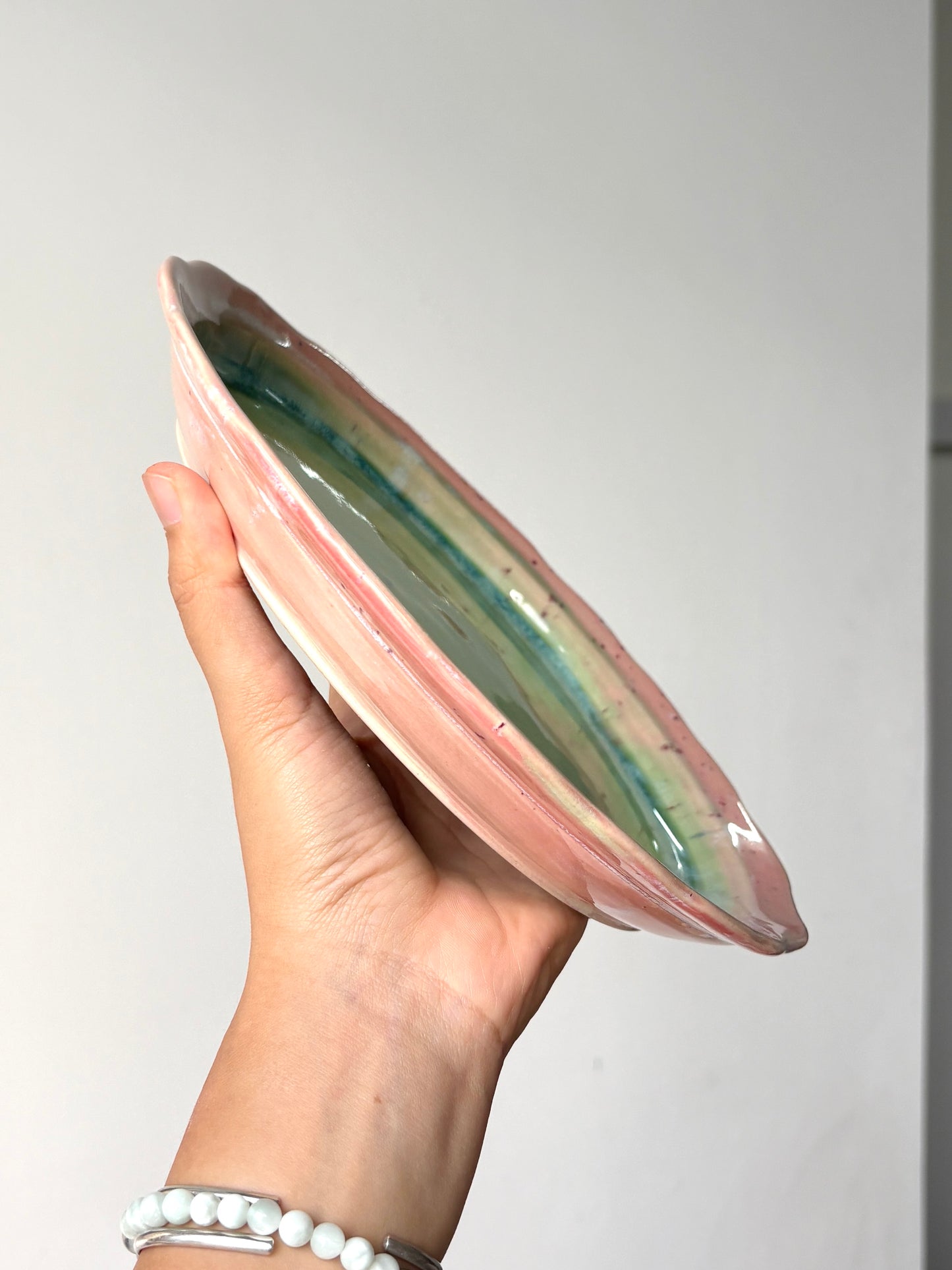 Normie Dinner Plate in Green + Pink