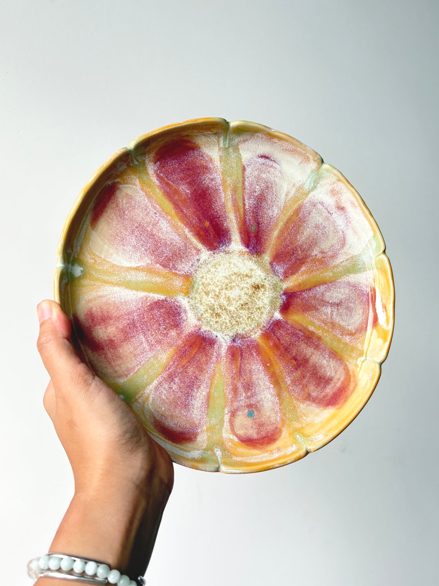 Flower Power Dinner Plate in Yellow