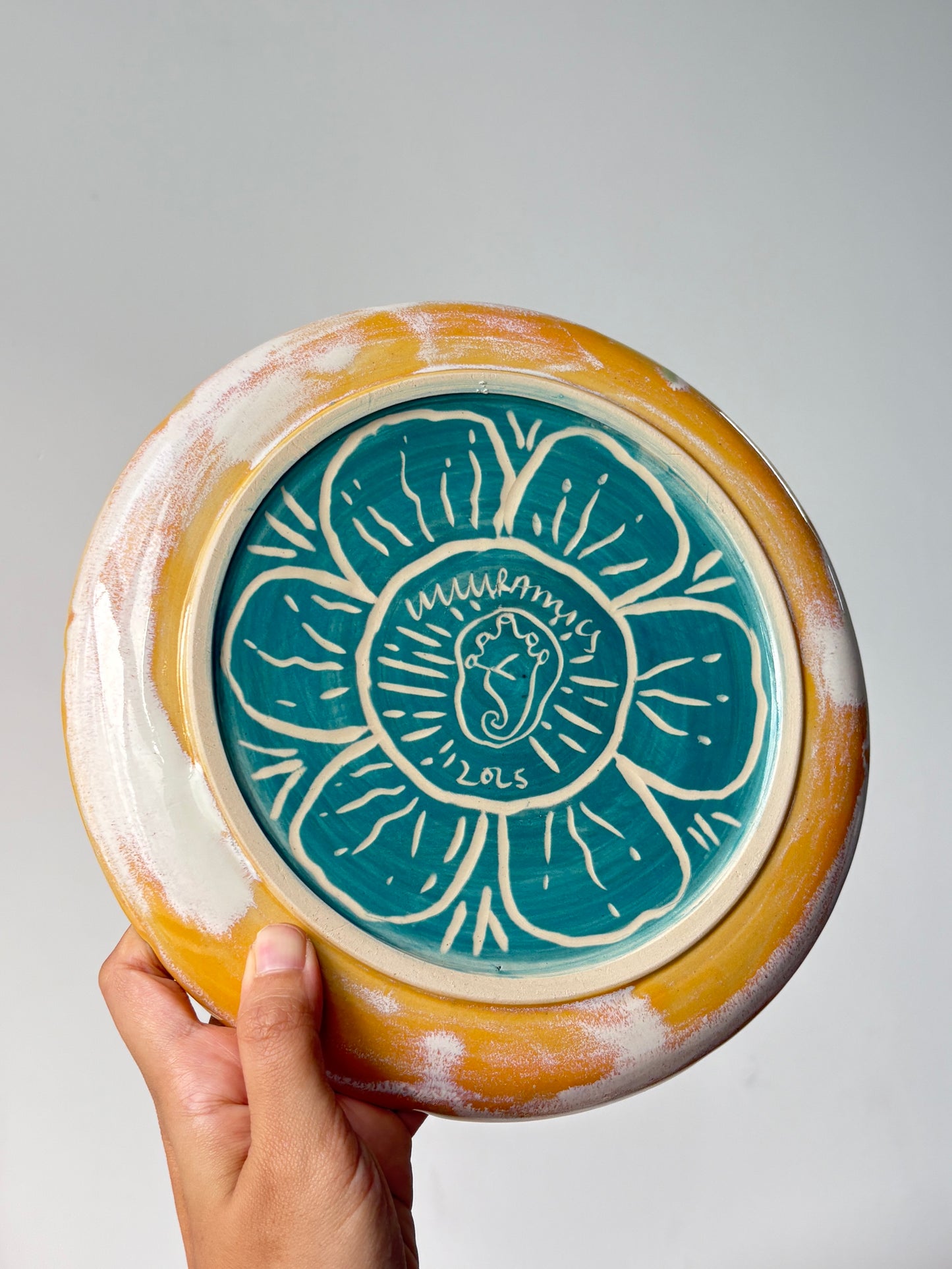 Flower Power Dinner Plate in Yellow