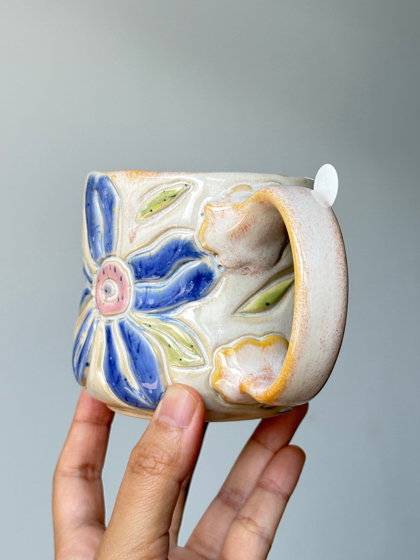 Bunga-Bunga Mug- Yellow insides (2)