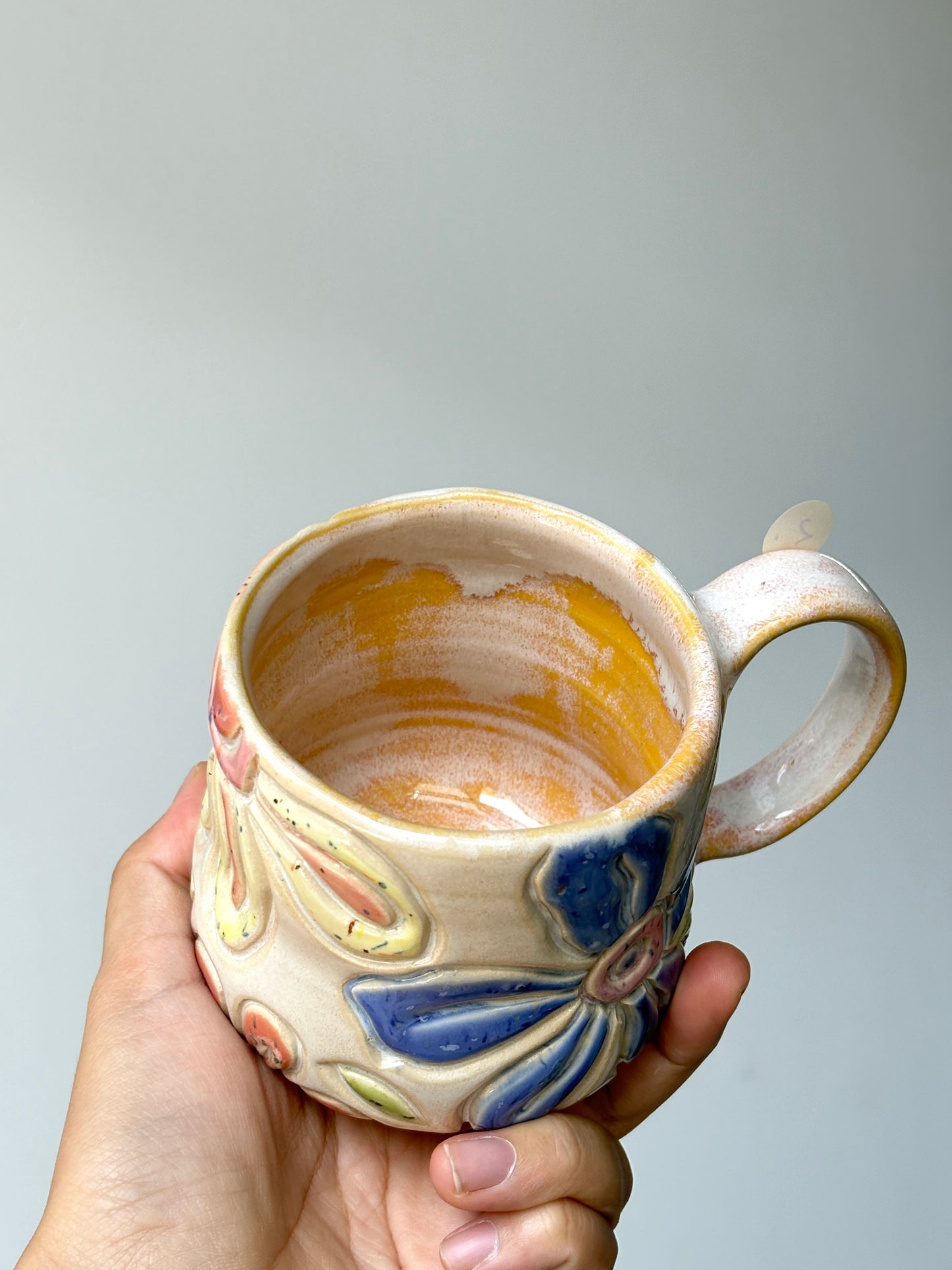 Bunga-Bunga Mug- Yellow insides (2)