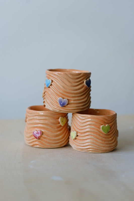 Gumdrop Hearts on Orange Seabed Sipcup