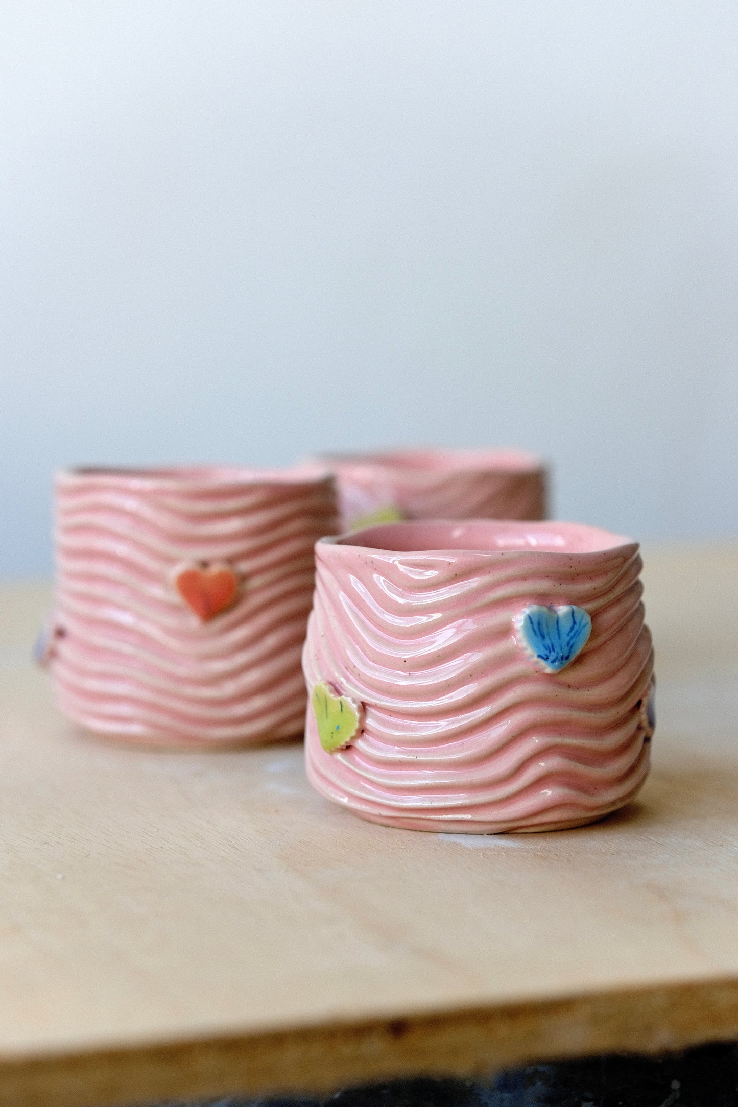 Gumdrop Hearts on Pink Seabed Sipcup