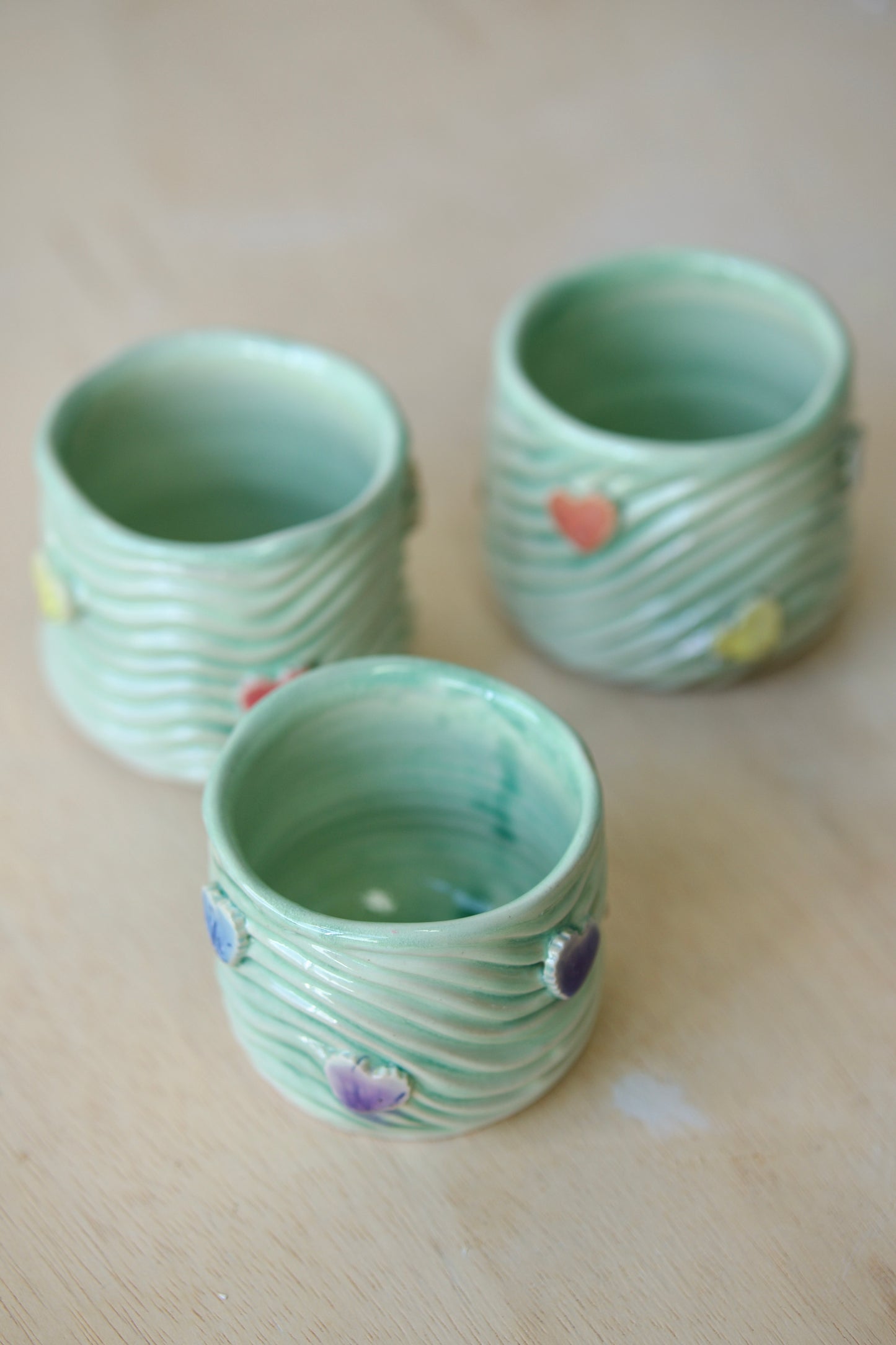 Gumdrop Hearts on Mint Seabed Sipcup