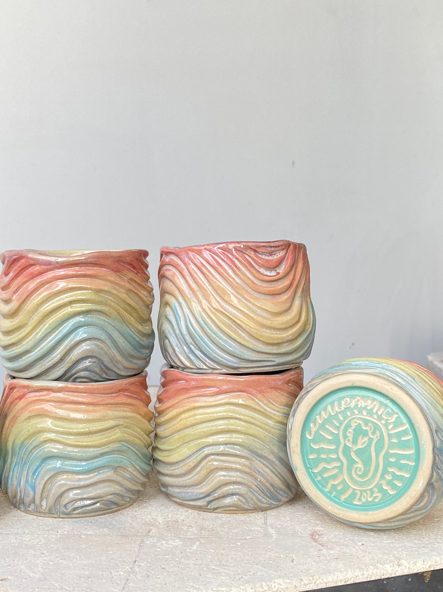 Pastel Rainbow Seabed Sipcup- SMALL