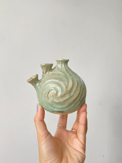 Seaheart Bud Vase in Sandy Green