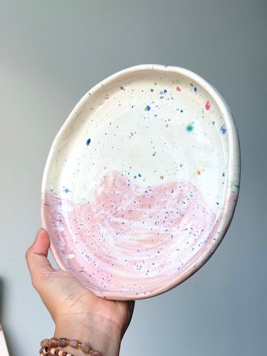 Normie Plate in Pink Confetti