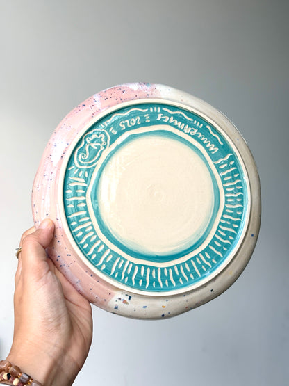 Normie Plate in Pink Confetti
