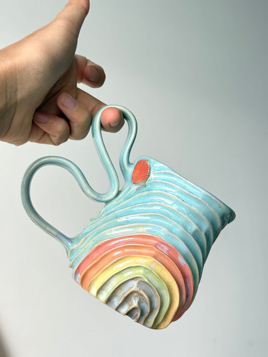 Crystal Blue Rainbow Seabed Mug