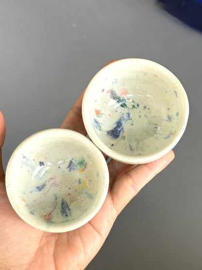 Confetti blue Sake/Tea cups