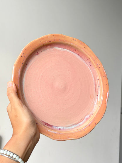 Normie Dinner Plate in Pink + Orange