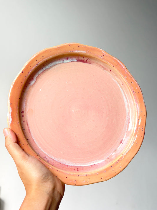 Normie Dinner Plate in Pink + Orange