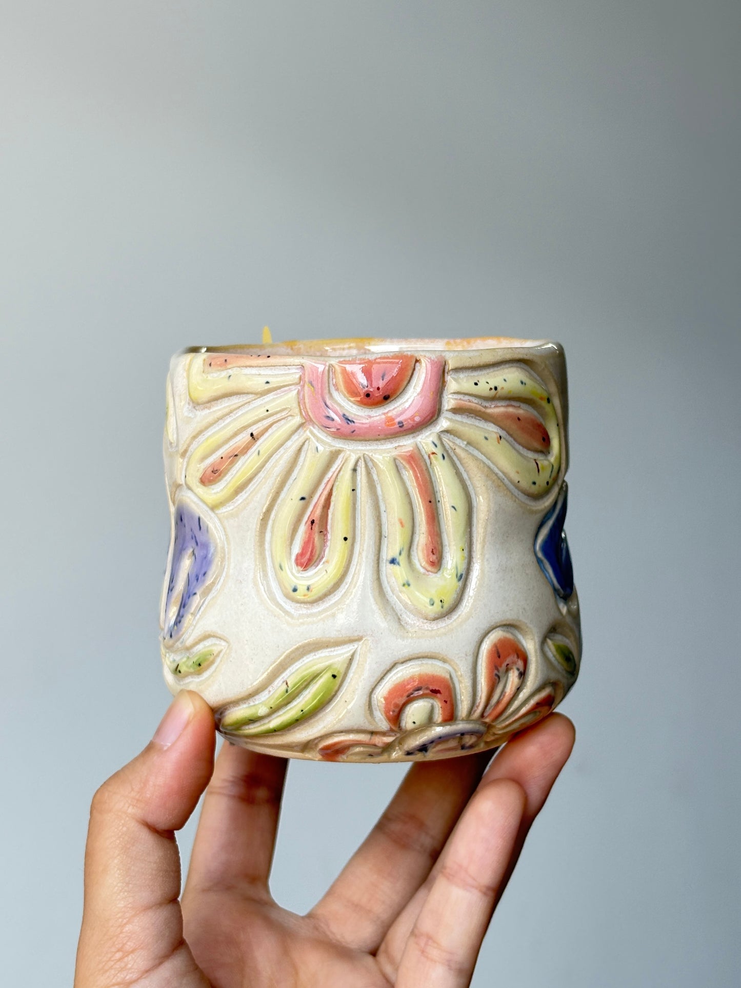 Bunga-Bunga Mug- Yellow insides (2)