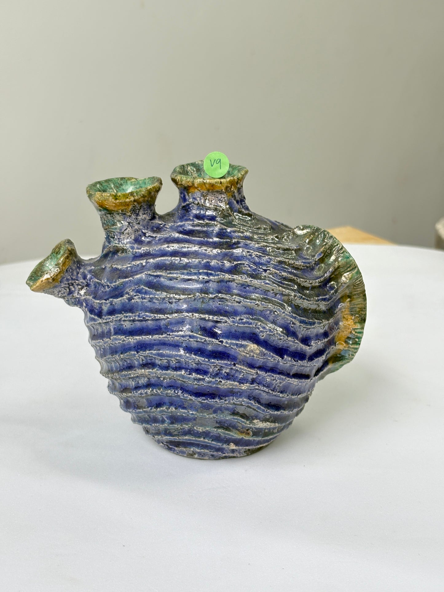 Raku- fired Seaheart Vessel. (V9)