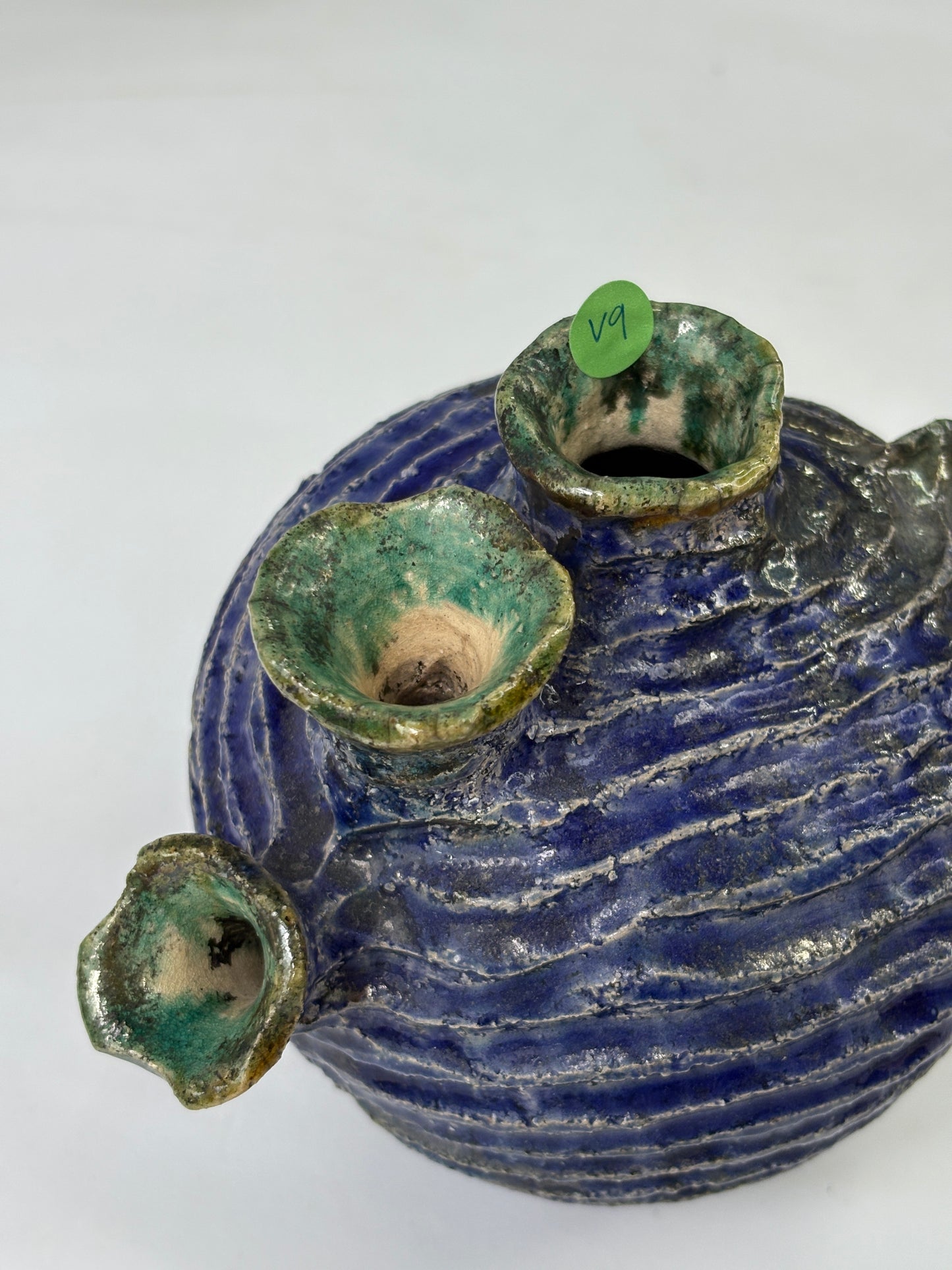 Raku- fired Seaheart Vessel. (V9)