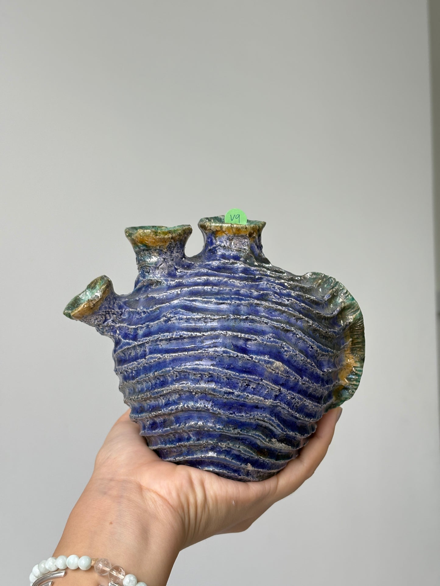 Raku- fired Seaheart Vessel. (V9)